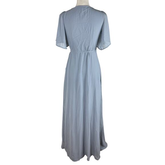 Baltic Born Ivy Wrap Maxi Dress Light Blue Chiffon Bridesmaid V-Neck Size XS NEW - Picture 5 of 9